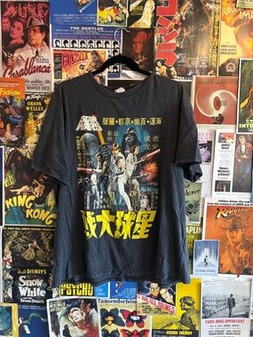 H&M Black Star Wars Graphic Tee with Yellow Print